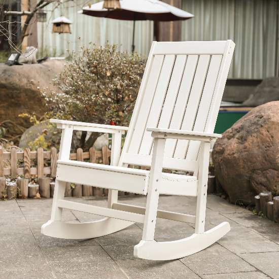 Blue Wave Ez-Care Tek-Wood Adirondack Rocker - White (NU6915) This adirondack rocker chair will give you the comfort and relaxation that you need. 