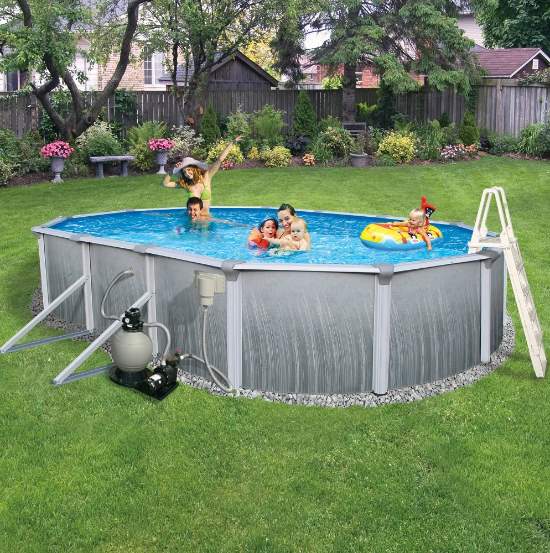 Blue Wave Martinique 15x30 ft. Oval 52 in. Deep Above Ground Pool Package (NB3123)  Enjoy your outdoor space by installing this pool kit for your family to enjoy. 