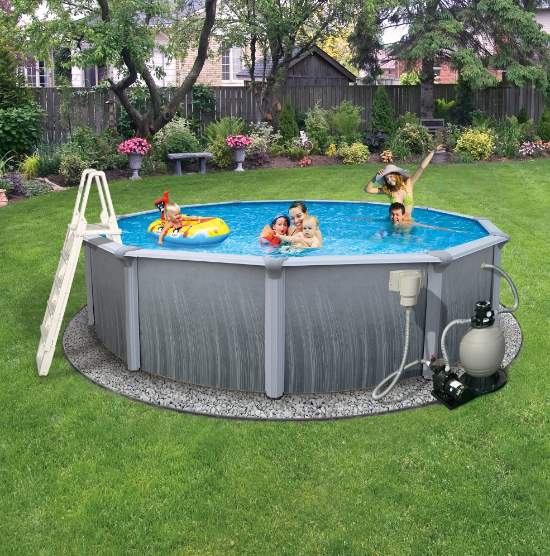 Blue Wave Martinique 24 ft. Round 52 in. Deep Above Ground Pool Package (NB3115) Enjoy your outdoor space by installing this pool kit for your family to enjoy. 