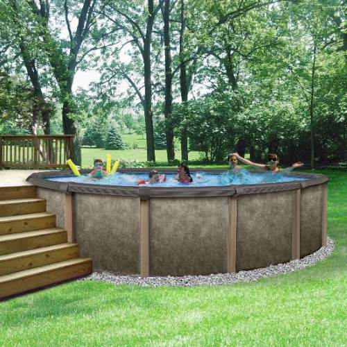 Blue Wave Riviera 24 ft. Round 54 in. Deep Hybrid Above Ground Round Pool (NB12924) Enjoy your outdoor space with this Riviera Pool. 