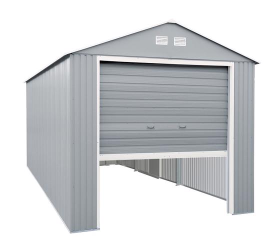 DuraMax 12x32 Light Grey Imperial Metal Storage Garage Building Kit (55252) - Perfect garage for your vehicles