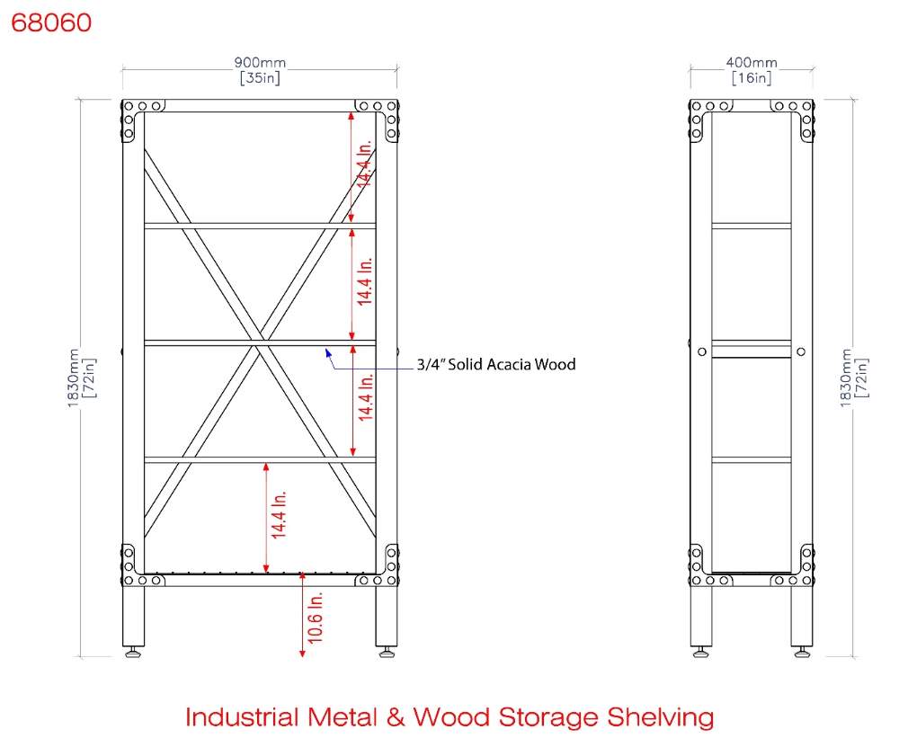 Duramax 35x16 Bookcase with Wheels (68060) Bookcase Dimensions