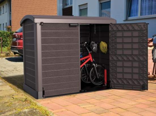 Duramax StoreAway Arc Lid 1200L Horizontal Shed Kit - Brown (86632) Perfect storage solution for your bikes and equipment.  