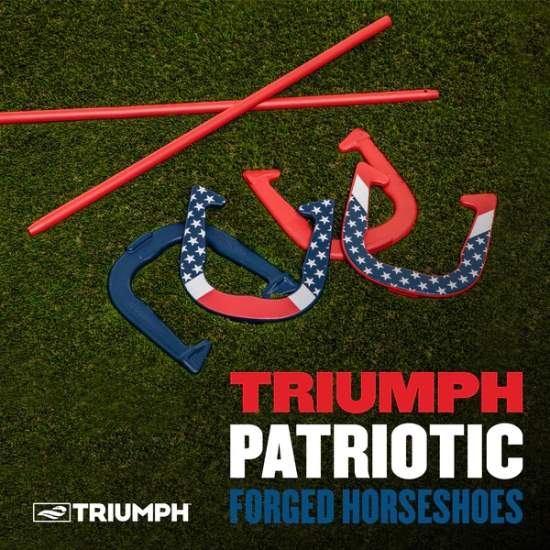 Escalade Sports Triumph Patriotic Horseshoe Game Set (35-7075-3) It comes with four horseshoe, two stakes and a carry case