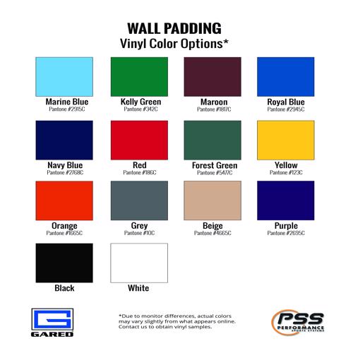 Gared Wall Pad with Neoprane Class A Foam, Standard Size -4130-STD