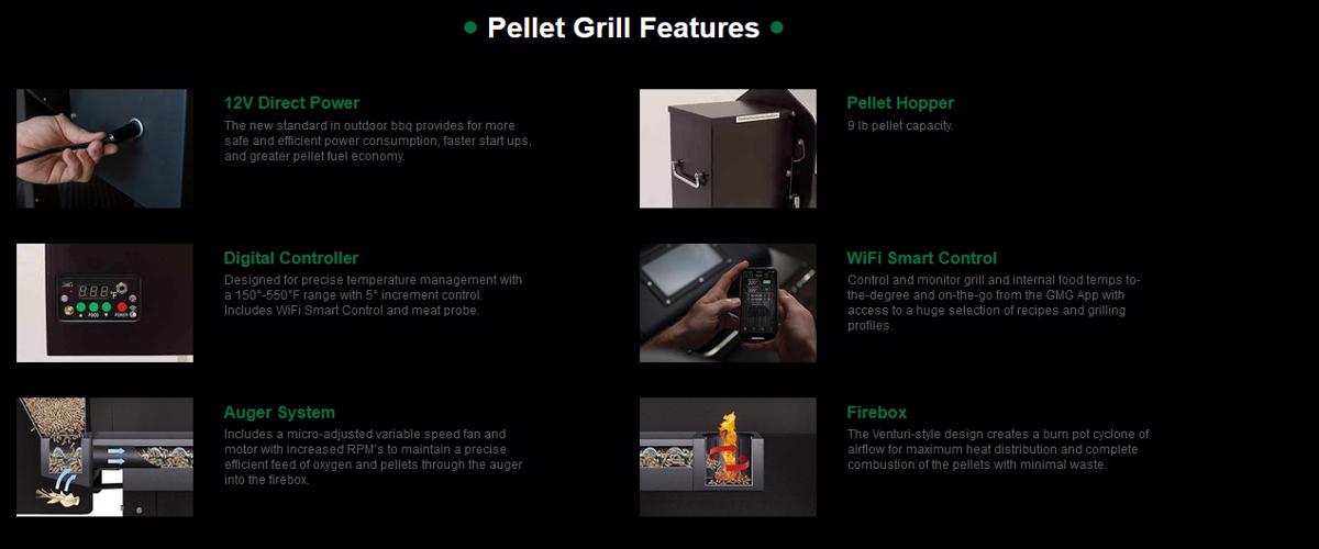 Green Mountain Grills Davy Crockett Prime Wifi - Stainless (DCWF) Pellet Features