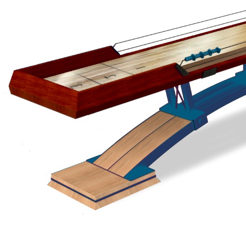 Kush 9ft Americana Shuffleboard Table (084) Edge View of the Americana Shuffleboard Table