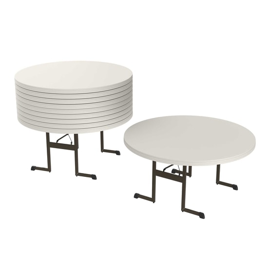 Lifetime 10-Pack Professional 60 inch Round Tables - Almond (880313) - Perfect for any gatherings!