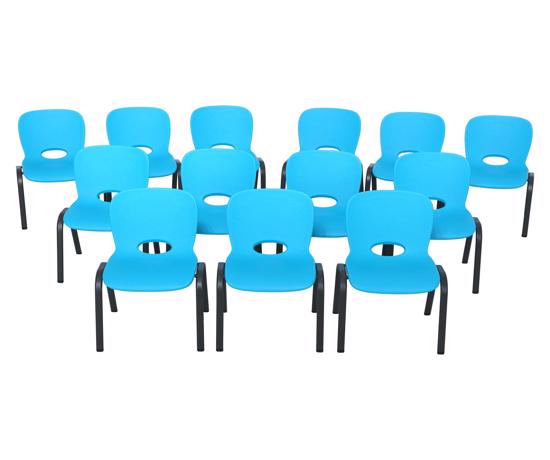 Lifetime 13-pack Contemporary Children's Stacking Chairs - Glacier Blue (80475) - Convenient and perfect for indoor or out for a variety of projects.