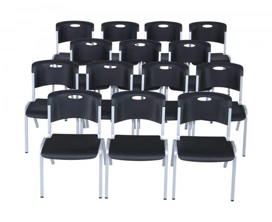 Lifetime 14-pack Stacking Chairs - Black (80310) - Ideal for events and seminars.