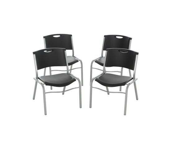 Lifetime  4-Pack Commercial Contoured Stacking Chair - Black (42830) -  Design allows you to stack multiple chairs together for easy storage