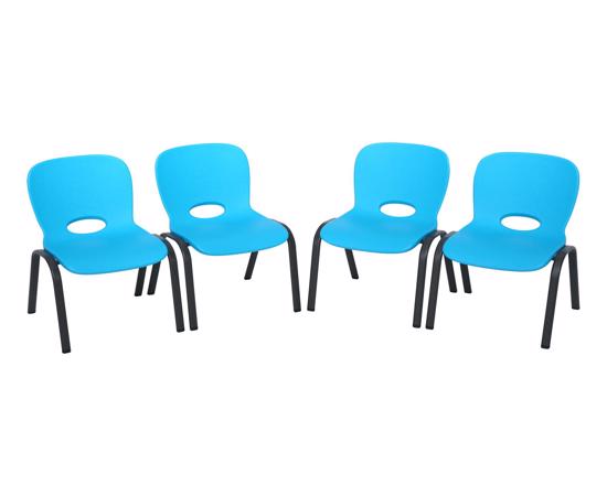 Lifetime 4-pack Contemporary Children's Stacking Chairs - Glacier Blue (80472) - Great for kids indoor or outdoor projects.