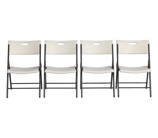 Lifetime 4-Pack Light Commercial Folding Chairs - Almond (480625) - Easy to clean and can be used indoor or out.