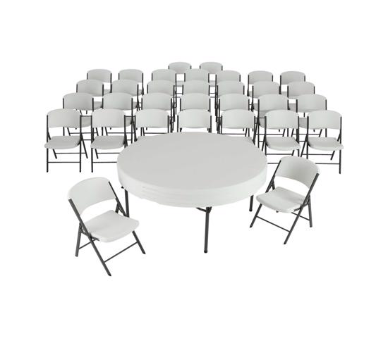 Lifetime 4 Round Tables & 32 Chairs Set - White - Commercial Grade (80458) - Ideal for big events and seminar.