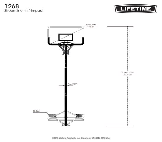 Lifetime 44 in. Portable Basketball Hoop (1268) - Enjoy the game at your level without the use of any tools.