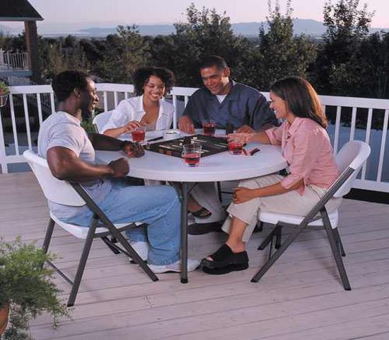 Lifetime 46 in. Commercial Round Plastic Folding Table - White (22960) - Great for spending moments with friends.
