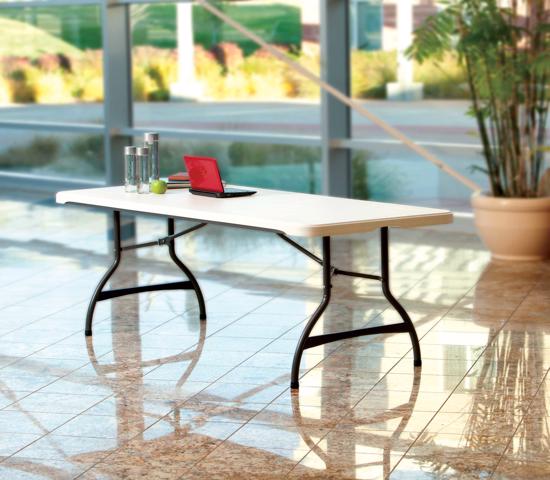 Lifetime 6-Foot Commercial Stacking Folding Table - White Granite (80306) - Gives extra seating and entertaining space.