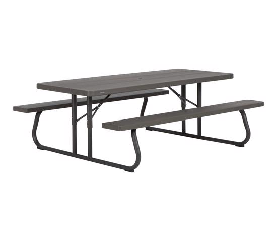 Lifetime 6-Foot Faux Wood Picnic Table (60105) - Convenient transportation to campgrounds, family reunions, or winter storage