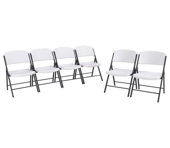 Lifetime 6 Pack Classic Folding Chairs - White Granite (80747) - Extra seating foryour next family gathering.   
