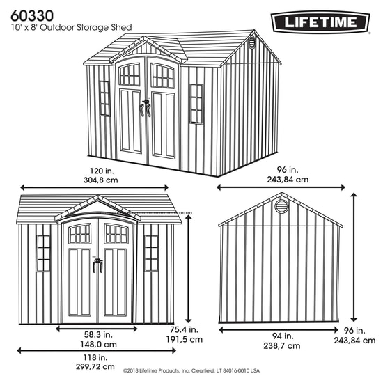 Lifetime 10x8 ft Outdoor Storage Shed Kit (60330)