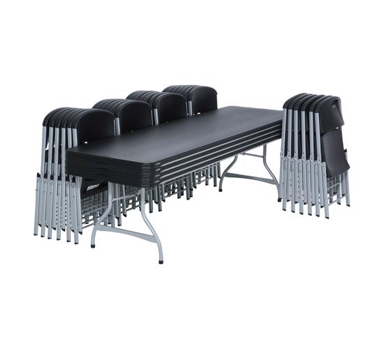 Lifetime 8-Foot Stacking Table And Chair Combo - Black (80486) - Nesting design that is great for big events.