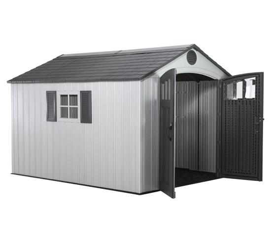 Lifetime 8x10 Outdoor Shed Kit w/ Vertical Siding (60202) - Modern vertical siding design that matches up great anywhere.