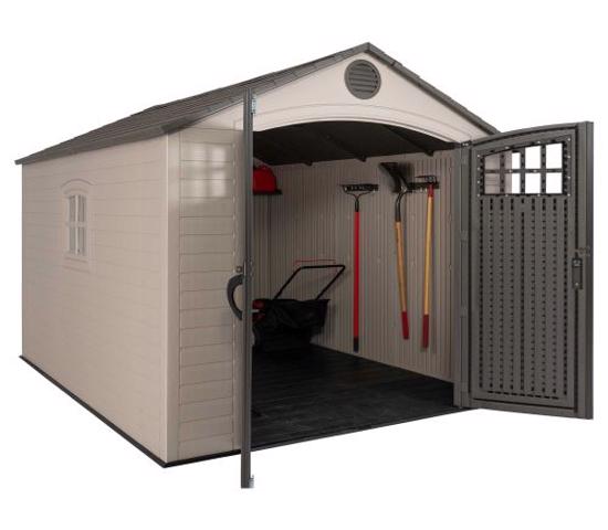 Lifetime 8x10 Outdoor Storage Shed Kit w/ Horizontal Siding - Desert Sand (60238) - Excellent for storing items.