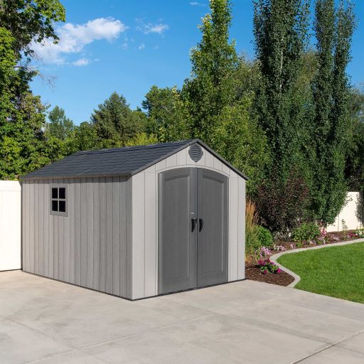 Lifetime 8x12.5 Rough Cut Outdoor Shed Kit with Floor (60305) This shed is a perfect addition to any backyard setting. 