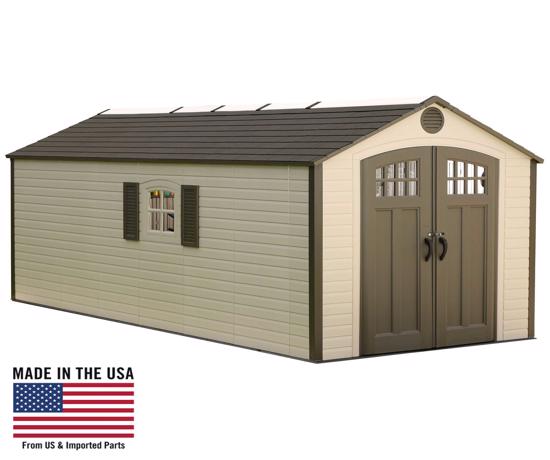 Lifetime 8x17.5 Ft Outdoor Storage Shed Kit w/ 2 Windows (60121) - Attractive design and perfect addition to your garage or backyard.