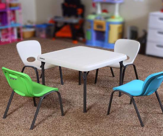 Lifetime Children's Square 24 inch Folding Table Almond (80425) - Great for childrens fun and activity.