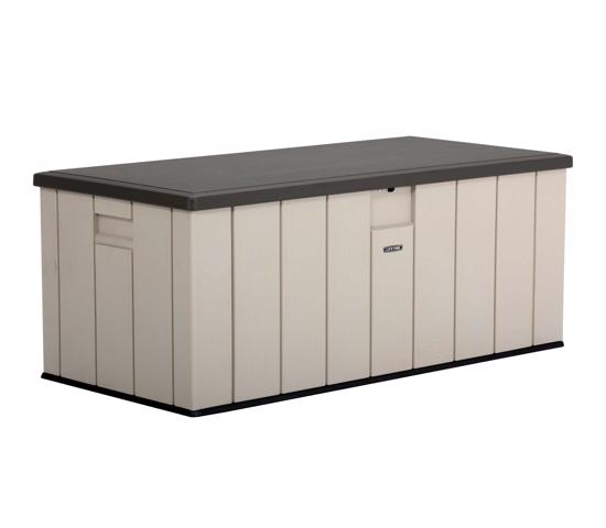 Lifetime Heavy-Duty 150 Gallon Outdoor Deck Storage Box (60254) - Expand space for patio storage.
