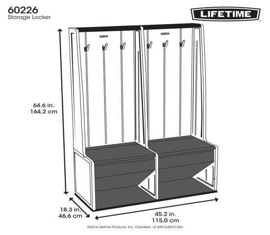 Lifetime Home and Garage Storage Locker (60226) - Ideal for storing workout and poolside essentials or organizing your mudroom.