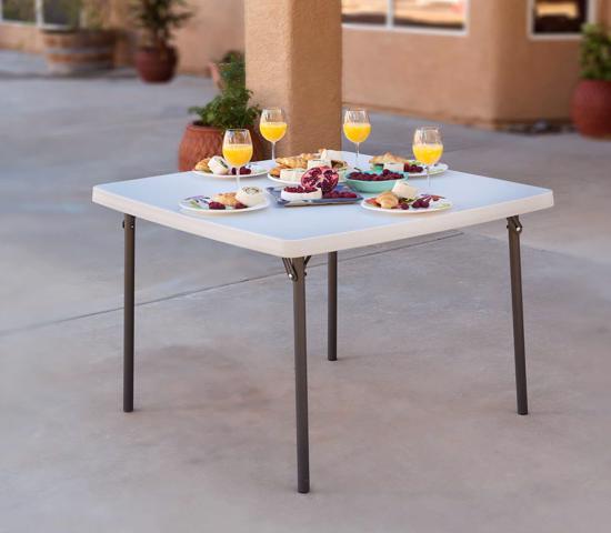 Lifetime Light Commercial 37 in. Square Folding Card Table - White (22315) - Strong and easy to clean that is ideal for indoor or outdoor use.