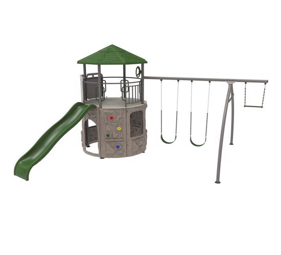 Lifetime Shipwell Adventure Tower Swing Set Playset - Earthtone (290633) - Bring the joy and thrill of imagination home for your kids!