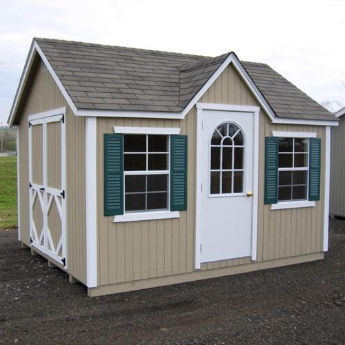 Little Cottage Company Classic Wood Cottage 10x14 Storage Shed Kit (10x14 CWC-WPNK) Gives you the storage space that you need for your lawn and garden tool. 