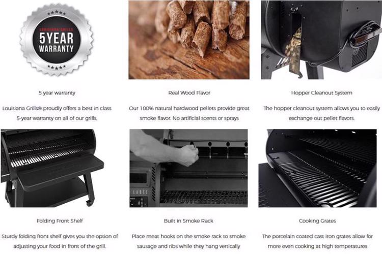 Louisiana Grills 800 Black Label Series Grill with Wifi Control (10638) Grill Features