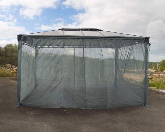 Palram - Canopia Martinique 4300 Gazebo Netting Kit - Gray (HG1063) This curtain set will give you the privacy that you need when you hang out on your gazebo. 