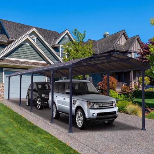 Palram Arcadia 12x35 Carport Kit (HG9113) - You can park 2 vehicles on this carport. 