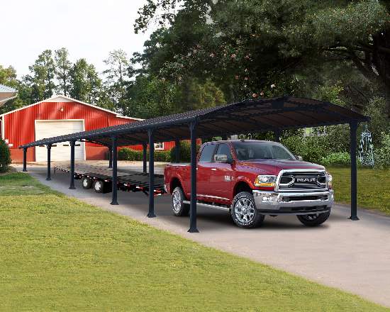 Palram Arcadia 12x42 Carport Kit (HG9123) - You can park 2 vehicles on this carport. 