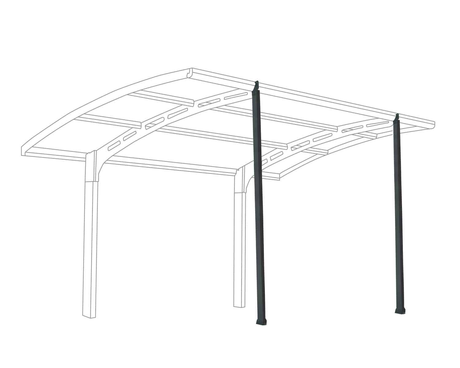 Palram Arizona Carport Roof Support Kit - Gray (HG9107) Increase your Arizona Carport’s resistance to severe weather conditions with these detachable support posts.