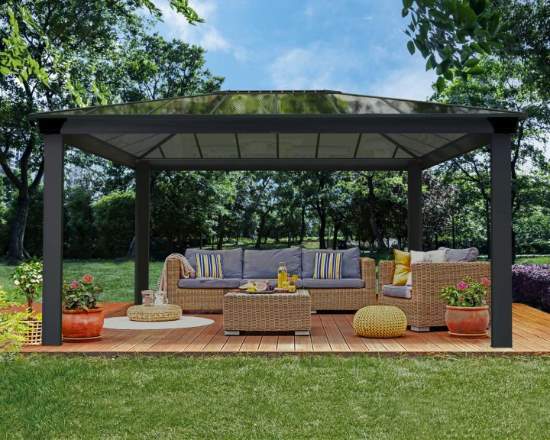 Palram - Canopia 16x12 Dallas 4900 Gazebo Kit - Gray (HG9145) Protects you and your family the protection that you need if you spend time outdoors. 