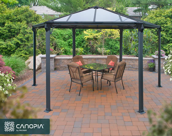 The Monaco Gazebo from Canopia by Palram is a great addition to your backyard for picnics and family gatherings!