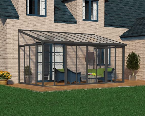 Palram - Canopia SanRemo 10x18 Patio Enclosure Kit - Gray/Clear (HG9065) This patio enclosure kit will give you the privacy that you need. 