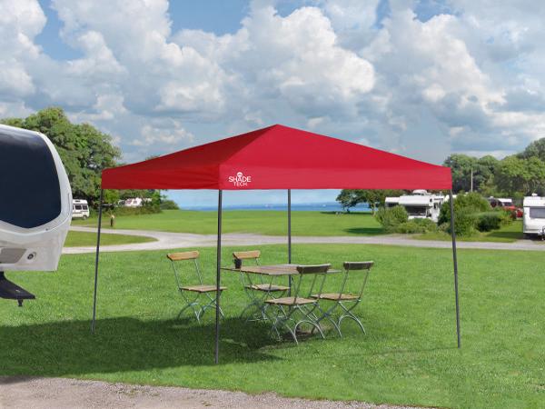 Quik Shade 10x10 Shade Tech ST100 Canopy Kit - Red (157377DS) This canopy give you and your family a much-needed protection from the sun.  