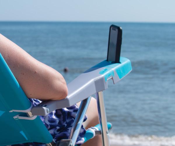 Rio Gear 4-Position 17" Seat Height Beach Chair - Turquoise (SC617-72-1) This beach chair comes with a phone holder. 