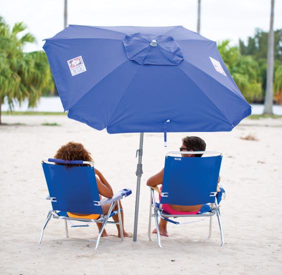Rio 7' Total Sun Block Umbrella w/ Sand Anchor - Blue (TSBU7-28-1) This umbrella is an ideal accessory that you can carry to your beach outing. 