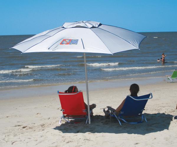 Rio Beach Total Sun Block Extreme Shade 8ft. Beach Umbrella - Silver (ETSB8-2019-1) An ideal accessory that you can bring on your beach trips. 