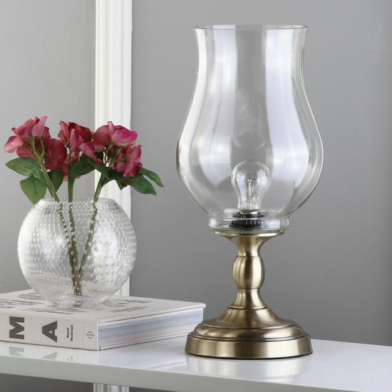 Safavieh Blackburn 17.5-inch H Hurricane Lamp - Set Of 2 - Bronze/Clear LIT4263A-SET2-Best lamp that can adds charm to your dining room or hall.