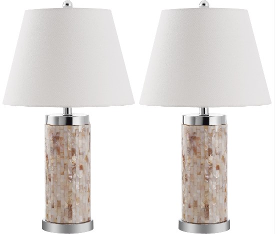 Safavieh Diana 25-inch H Shell Table Lamp - Set of 2 - Cream/White (LIT4110A-SET2) - Lamp that adds elegance to your living space.