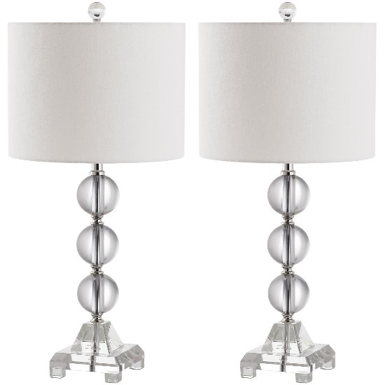 Safavieh Fiona 23.5-inch H Crystal Table Lamp - Set of 2 - Clear (LIT4100A-SET2) - Table lamp perfect for setting night reading mood.